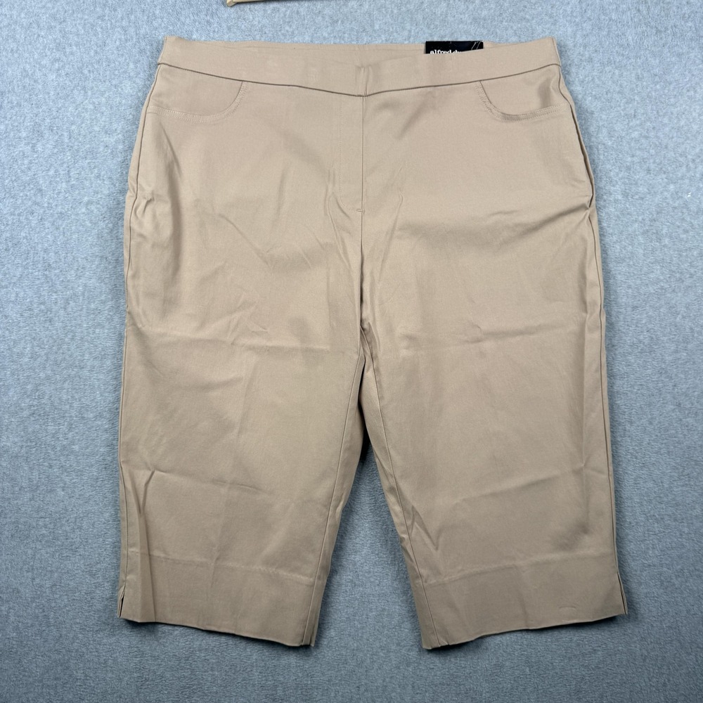 Alfred Dunner Allure Capri Pants Womens 20W Tan Tummy Control Modern Fit NEW